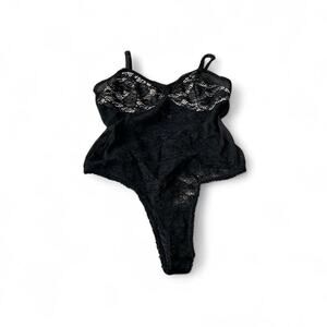 Vintage Entry Black Lace Tank Top Bodysuit – Size Large